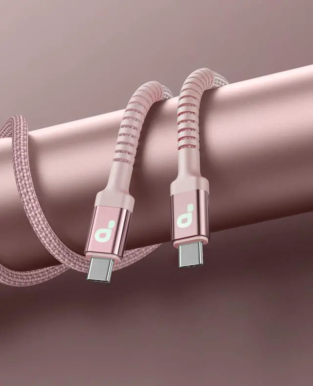 Alt view image 7 of 7 - USBC Cables 6FT, 2Pack USB C to C Charger Cable, Long USBC Fast Charging Cable Nylon Braided USB C iPhone Charger Cord Compatible with iPhone 17 16/15/Pro Max/PlusSamsung Galaxy S23/LG and More-Pink