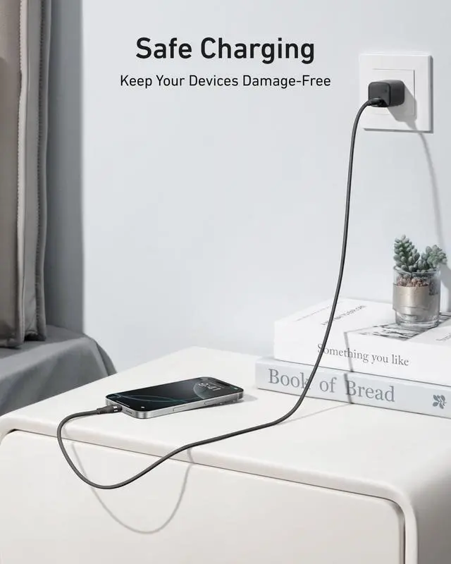 Alt view image 6 of 6 - Anker Nano USB C to USB C Cable, 240W Fast Charging Cable (10 ft, Black)