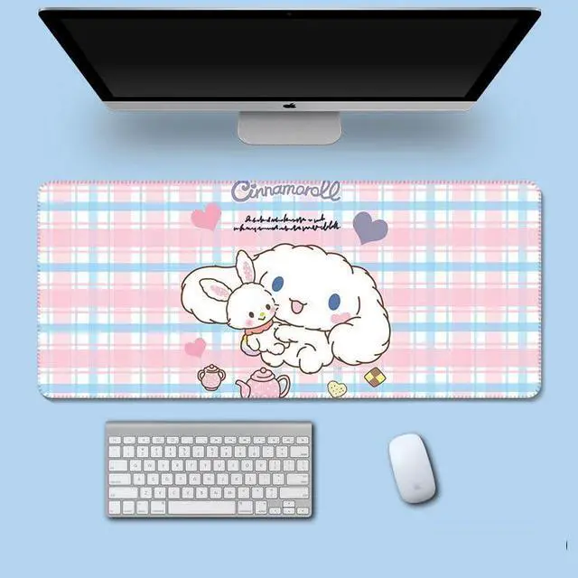 Alt view image 2 of 4 - XXL Extended Gaming Mouse Pad/Mat- Large Cute Kawaii Anime Cartoon Design Mousepad for Girls and Women, Stitched Edges | 31.5"x11.8"x0.08" Dimensions (Cinnamon Pink)
