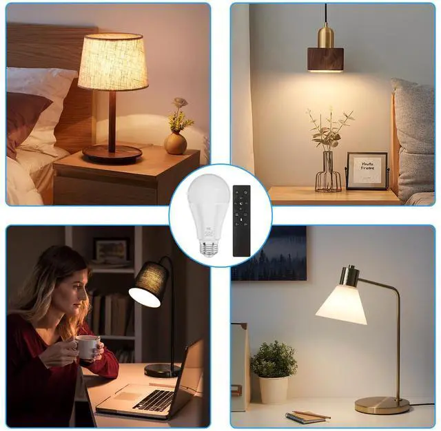 Alt view image 6 of 7 - A19 Color Changing Light Bulb with Remote Control&App Control, 800LM 9W(60W Equivalent) Dimmable 3000K-6500K RGBWW,E26 Base 2.4GHz,Light Bulb for Home Decor,2Bulb&1Remote