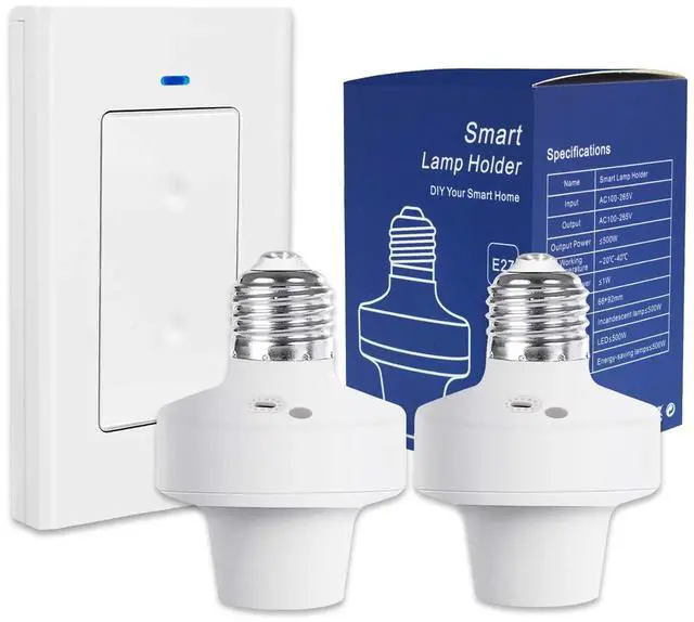 Main image of Remote Control Light Socket E26 E27 Bulb Socket Adapter, ZigBee Smart Light Holder Compatible with Alexa Echo Voice Control, Requires Zigbee Hub