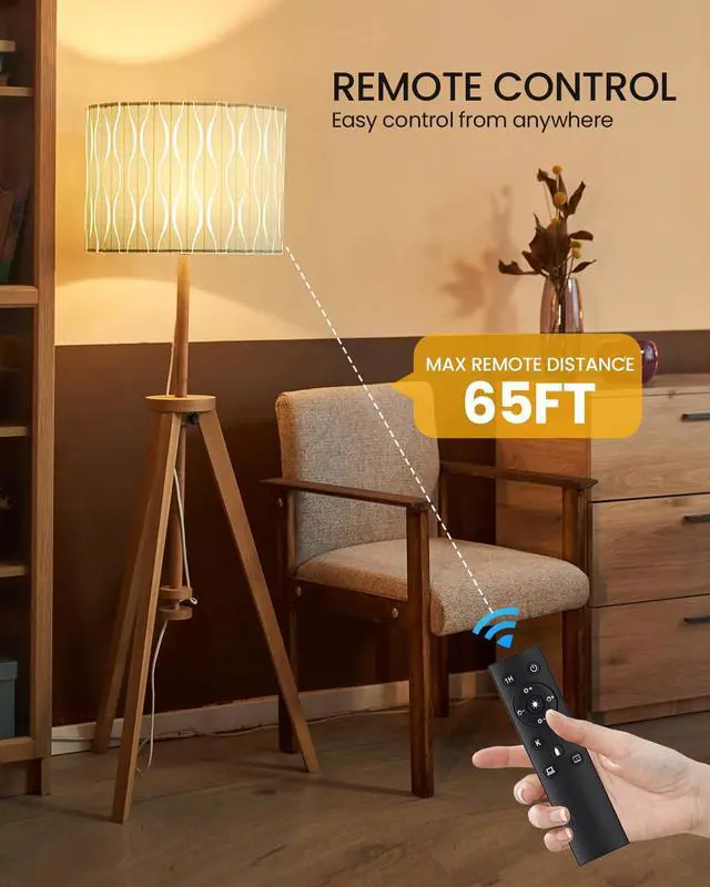 Alt view image 3 of 6 - A19 LED Light Bulbs with Remote Control, 9W LED Bulbs 60W Equivalent, 3000K-6000K Stepless Dimmable, E26 Base, Remote Control Light Bulbs with Timing, Memory Function, for Home Decor, 1Bulb & 1Remote
