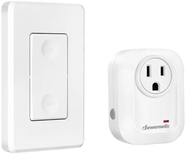 Main image of Remote Control Outlet, Wireless Light Switch for Lamps, Fans, Household Appliances, Up to 100FT Range, Programmable Remote Outlet Switch, White