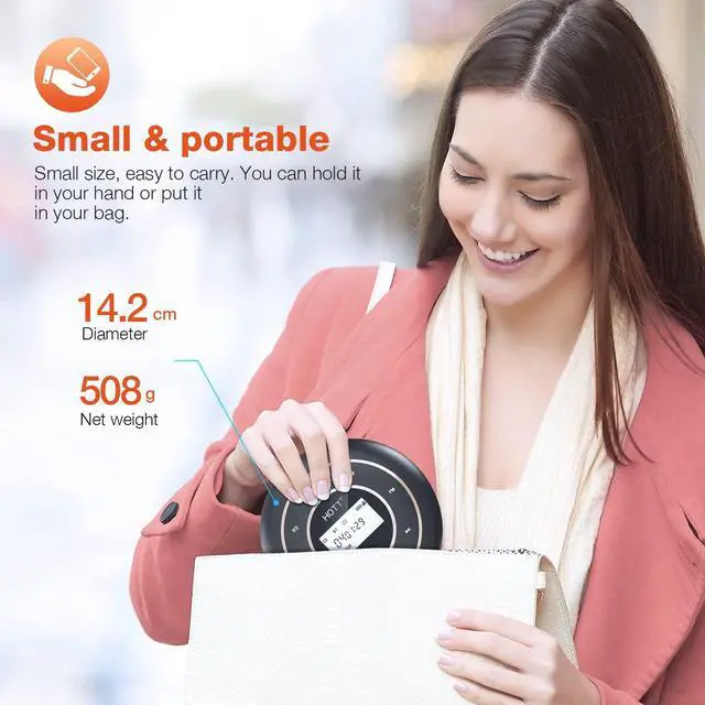 Alt view image 2 of 6 - HOTT C105 Portable CD Player FM Transmitter Rechargeable Compact CD Player with Touch Buttons Backlit Display Black