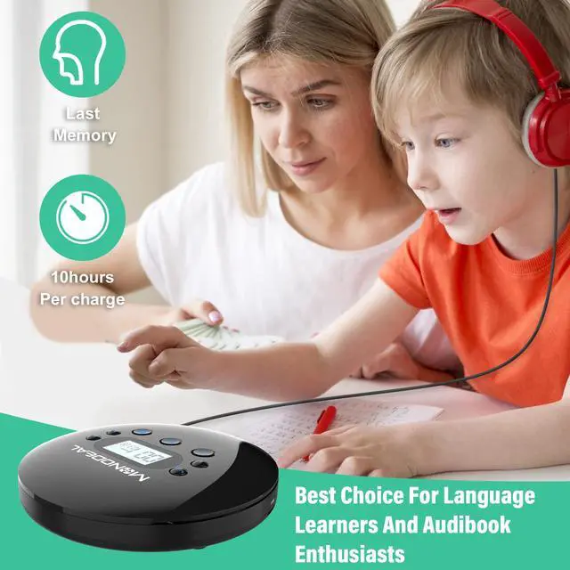 Alt view image 4 of 7 - CD Player Portable, Portable CD Player with FM Transmitter, Rechargeable Player for Car for Home Travel with Anti-Skip Protection Compact Player with Headphones