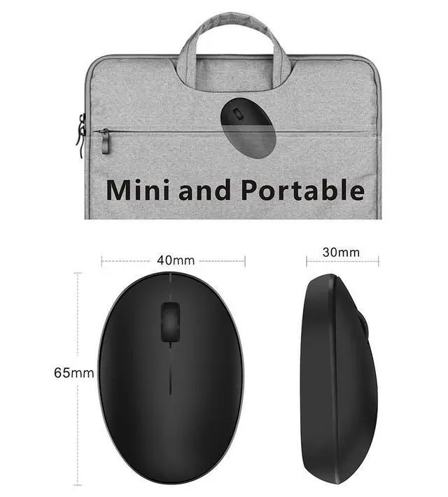 Alt view image 4 of 7 - Mini Rechargeable Wireless Mouse,Silent Travel Mice for Laptop-Black