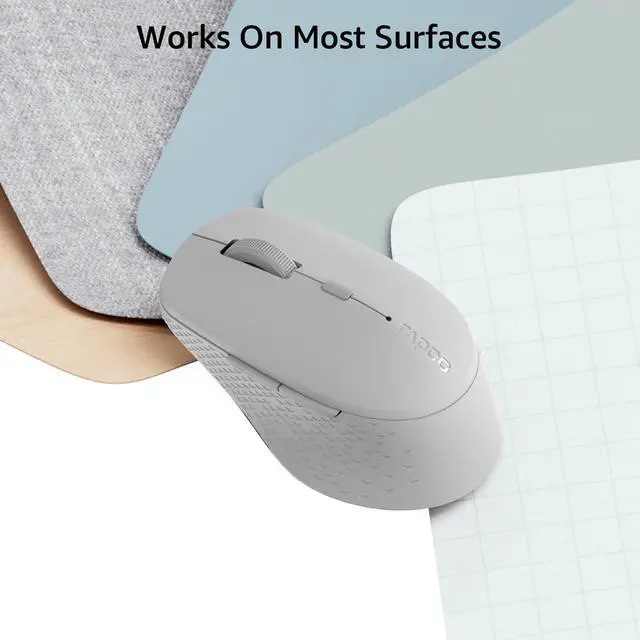 Alt view image 6 of 7 - M300G Silent Wireless Mouse, Bluetooth Mouse for Laptop, 2.4GHz with USB Receiver, 2400 Adjustable DPI Optical Tracking, 1 Year Battery Life, Compatible with PC, Grey