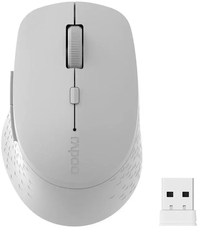 Main image of M300G Silent Wireless Mouse, Bluetooth Mouse for Laptop, 2.4GHz with USB Receiver, 2400 Adjustable DPI Optical Tracking, 1 Year Battery Life, Compatible with PC, Grey