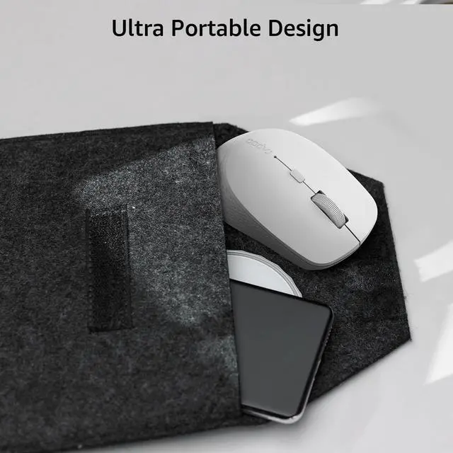 Alt view image 7 of 7 - M300G Silent Wireless Mouse, Bluetooth Mouse for Laptop, 2.4GHz with USB Receiver, 2400 Adjustable DPI Optical Tracking, 1 Year Battery Life, Compatible with PC, Grey