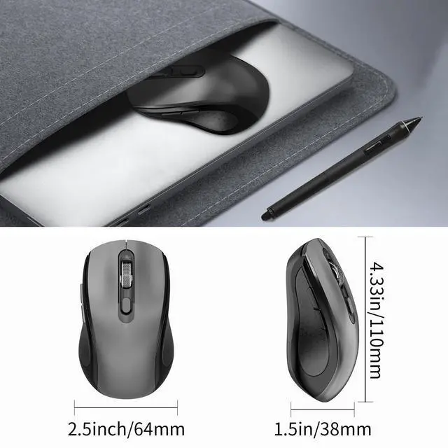 Alt view image 7 of 7 - Wireless Mouse Ergonomic, Silent Cordless Computer Mouse with Side Buttons
