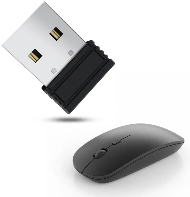 Main image of Slim Silent Wireless Mouse, Rechargeable Ultra-Thin Ergonomic Design, 2.4G Portable Computer Mouse for Office, Home, Notebook, MacBook, Windows Jiggler