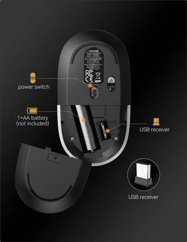 Alt view image 7 of 7 - Wireless Mouse, 2.4G Computer Mouse for Laptop, 4800 DPI Silent Mouse with USB Receiver, Slim Portable Travel Mouse Compatible with MacOS Windows Android PC Chromebook, 18 Months Battery Life