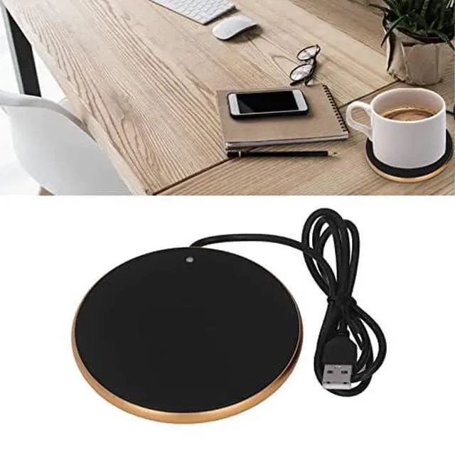 Alt view image 3 of 7 - 5V 2A USB Candle Warmer, 4.1in Coffee Mug Cup Warmer With Smart Power Off Function, 55C Constant Temperature for Home and Office (Gold)