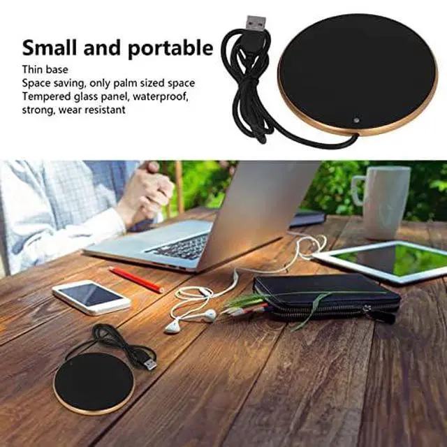 Alt view image 2 of 7 - 5V 2A USB Candle Warmer, 4.1in Coffee Mug Cup Warmer With Smart Power Off Function, 55C Constant Temperature for Home and Office (Gold)