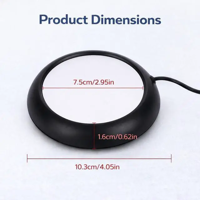Alt view image 2 of 6 - USB Coffee Mug Warmer for Desk Smart Beverage Heater Pad USB Powered Cup Coaster for Home Office & Office Use, 5V Electric Mug Warmer Up to 80°C