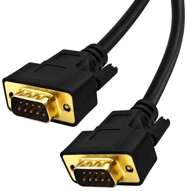 Main image of 3.3 Feet(1 Meter) DB9 Straight Through 9 Pin RS232 Serial Cable Double Shielded, Metal Braided&AL-foil, Male to Male, Black, SC902S07MM