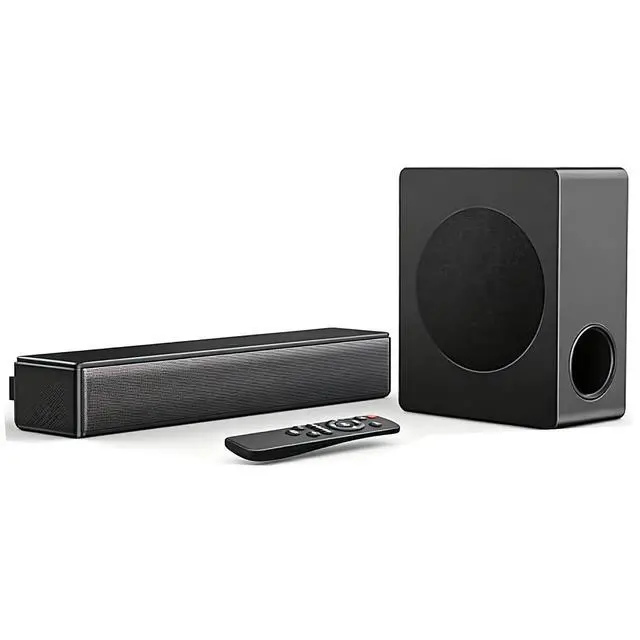 Main image of Sound bar with subwoofer, 100W 2.1 ch soundbar w/Dolby Atmos Surround Sound System, 3D Bass Adjustable Home Theater Bluetooth TV Speaker for Smart TV/Projector/PC