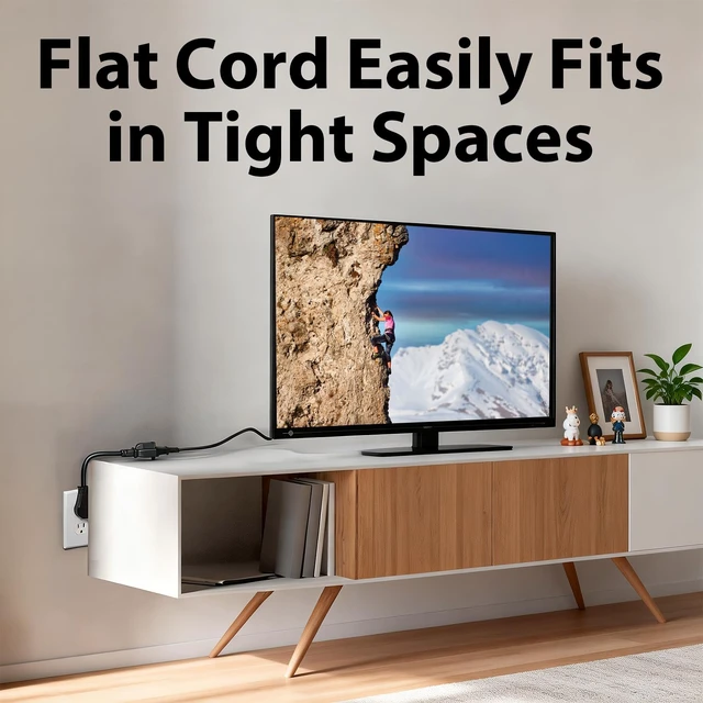 Alt view image 7 of 7 - 360-Degree Rotating Flat Extension Cord, 3-Pack, 18-Inch, Black Short Extension Cord Flat Plug, Reduces Cable Clutter, Provides Easy Access to Hard-to-Reach Ports, UL Listed