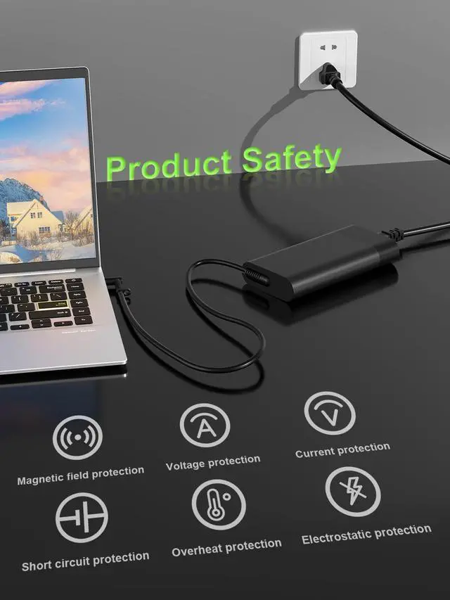 Alt view image 6 of 7 - 230W AC Charger Compatible with HP Omen 15 16 17 Omen Max/Transcend Victus Gaming 15 16 ZBook Fury 18 16 G1i G9 G10 G11 Laptop Adapter Smart Blue Tip Power Cord TPN-LA27 TPN-CA26
