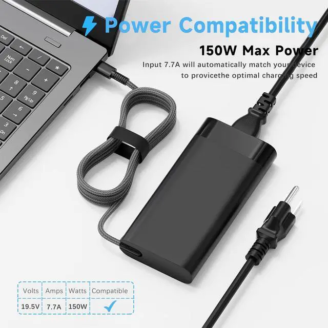 Alt view image 7 of 7 - Charger Compatible with HP ZBOOK Victus 4.5mm Blue Tip 150W Adapter | Compatible with ZBook 15 16 17 15U 15V G3 G4 G5 G6 G7 G8 G9 ZBook Firefly 15 Victus 15 Studio G4 G5 G7 G8 G9 G10 G11 OMEN