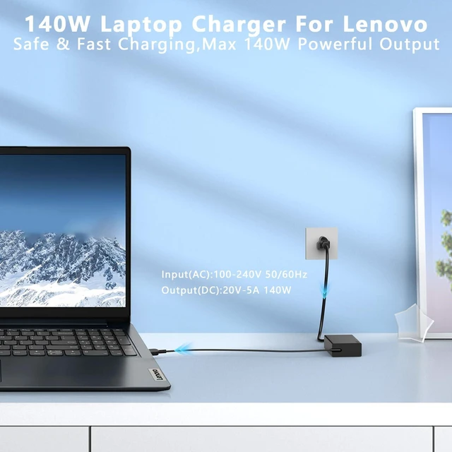 Alt view image 6 of 7 - Universal 140W USB C Laptop Charger Compatible with Lenovo HP MSI,Legion Yoga Pro ThinkPad OMEN Transcend 14 16s P15s P14s Yoga Pro 7 IdeaPad Pro 5 Prestige 14 AI Studio
