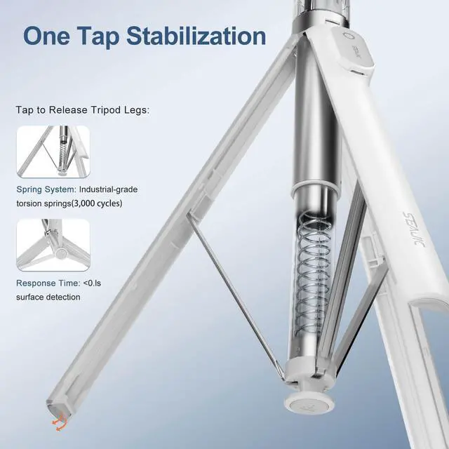 Alt view image 5 of 7 - 66" Automatic Phone Tripod Stand with Remote, Cell Phone Tripod for iPhone Video Recording & Live Streaming, Adjustable Selfie Stick Tripod for Content Creators, Vloggers,White