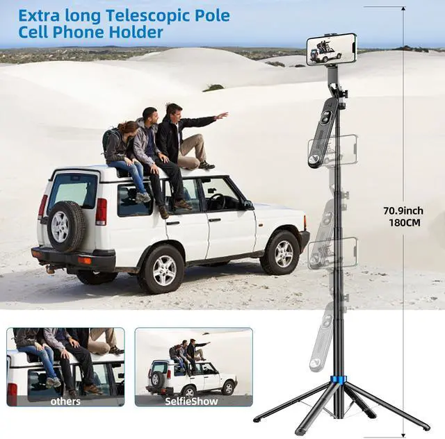 Alt view image 4 of 7 - Selfie Stick Phone Tripod-71 Cell Phone Holder with Remote