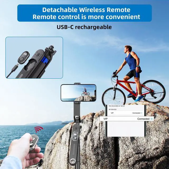 Alt view image 5 of 7 - Selfie Stick Phone Tripod-71 Cell Phone Holder with Remote