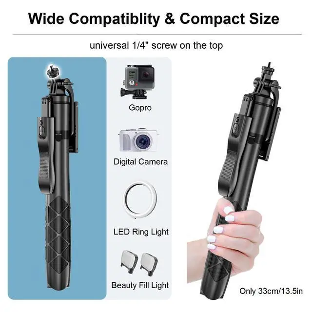 Alt view image 6 of 6 - 60" Phone Tripod & Selfie Stick - Tripod for iPhone with Remote, Extendable Cell Phone Stand Holder for Video Recording Vlog, Travel Tripode Compatible with iPhone Android Camera