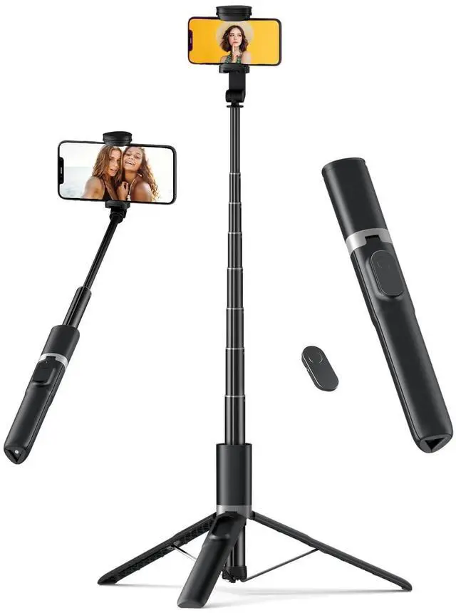Main image of 61'' Tall Tripod for iPhone - Selfie Stick Tripod All in One Selfie Stick with Wireless Remote, Lightweight Phone Stand for Video Recording/Vlog/Live Stream/Photo Compatible with All Smartphones