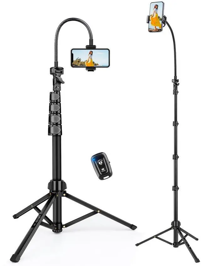 Main image of Phone Tripod, 85" Tall Tripod for iPhone with Remote & Phone Holder