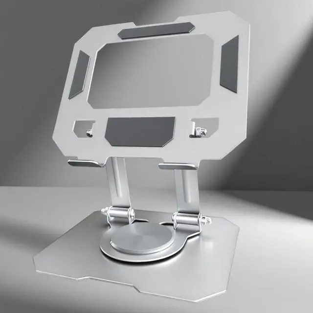 Alt view image 5 of 7 - Tablet Stand for iPad, 360° Rotating Desktop Holder, Carbon Steel Adjustable Foldable Desk Holder for Home/Office, for Phone iPad Pro Air Samsung,for 4" -16" Tablets, Portable Upgraded - Silver