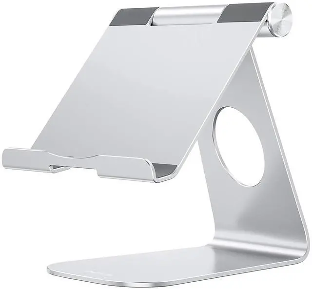 Main image of T1 Adjustable Tablet Stand for Desk, Aluminum Holder for iPad Silver
