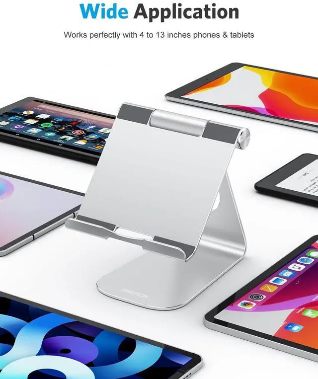 Alt view image 2 of 7 - T1 Adjustable Tablet Stand for Desk, Aluminum Holder for iPad Silver