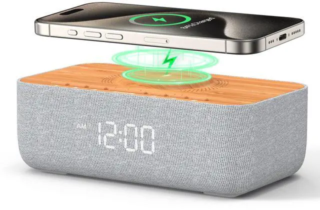 Main image of 15W Magnetic Wireless Charging Alarm Clock with White Noise Machine