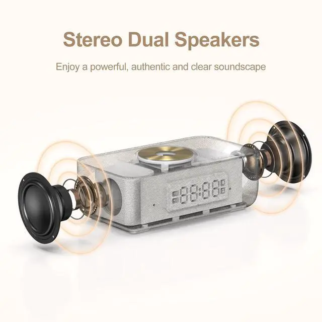 Alt view image 5 of 7 - 15W Magnetic Wireless Charging Alarm Clock with White Noise Machine