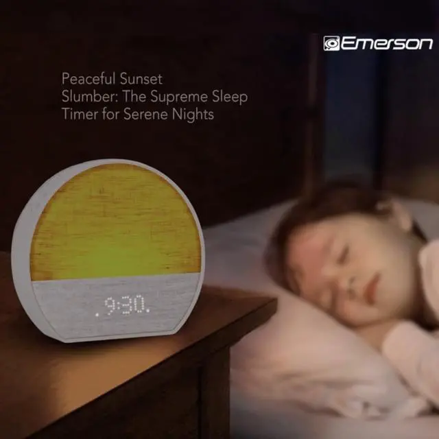 Alt view image 3 of 7 - CKSS7801WM Sunrise Smartset Alarm Clock with White Noise, 4 Soothing Sounds and 2 Wake up Sounds, 8-Color Dimmable LED, Bluetooth Speaker, White with Tan