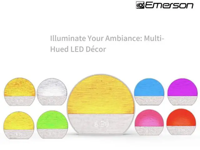 Alt view image 6 of 7 - CKSS7801WM Sunrise Smartset Alarm Clock with White Noise, 4 Soothing Sounds and 2 Wake up Sounds, 8-Color Dimmable LED, Bluetooth Speaker, White with Tan