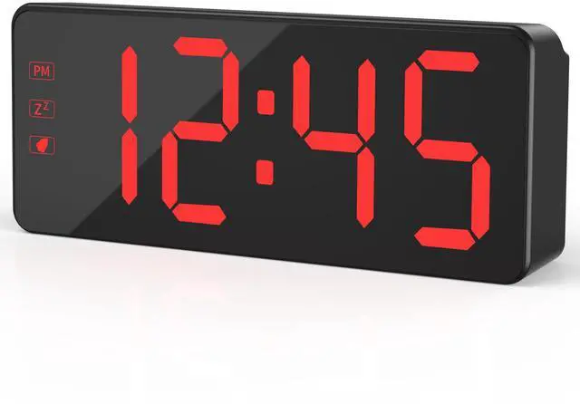 Main image of Digital Alarm Clock with Backup Battery & 59" UL-Certified Charger - 3-Level Dimmer, Auto Night Mode, 2.4" Bold LED Display, Upgraded Buttons, Clock for Bedroom/Travel/Camping