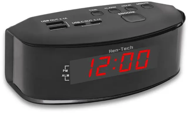 Main image of Digital Alarm Clocks for Bedrooms, 2 x USB-C and 2 x USB-A Charging Ports. Loud Alarm Clock for Heavy Sleepers Perfect for Bedroom, Desk, and Office.