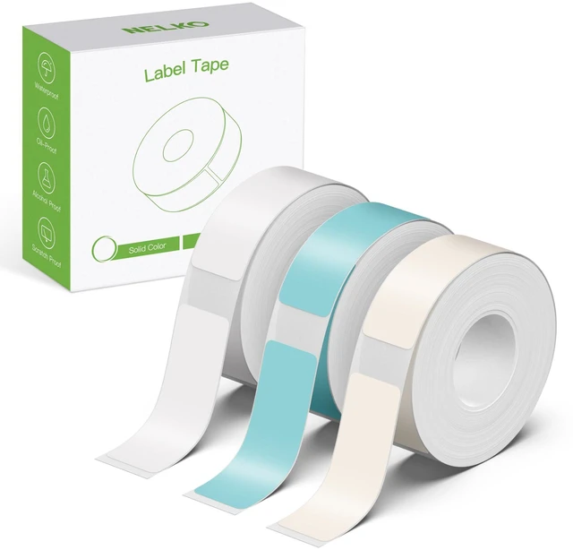 Main image of Genuine P21 Label Maker Tape,14x40mm, 3-Roll, Grey/Brown/Green Easy to Peel, BPA-Free, Strong Adhesion, Water-Resistant & Oil-Proof, Great for School, Office, Home, Kitchen, Black on White