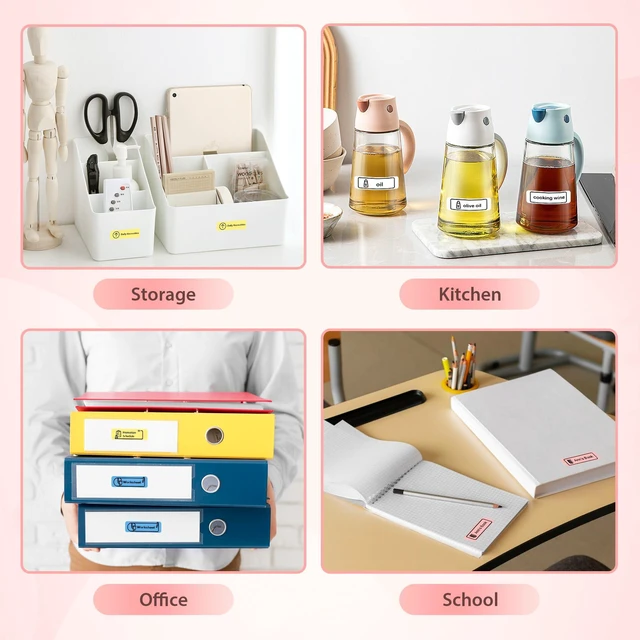 Alt view image 6 of 7 - P21 Label Maker Machine with Tape, Bluetooth Label Printer, White | Inkless Printing, Built-in Cutter, Rechargeable, Easy App Editing, Ideal for School, Office and Home