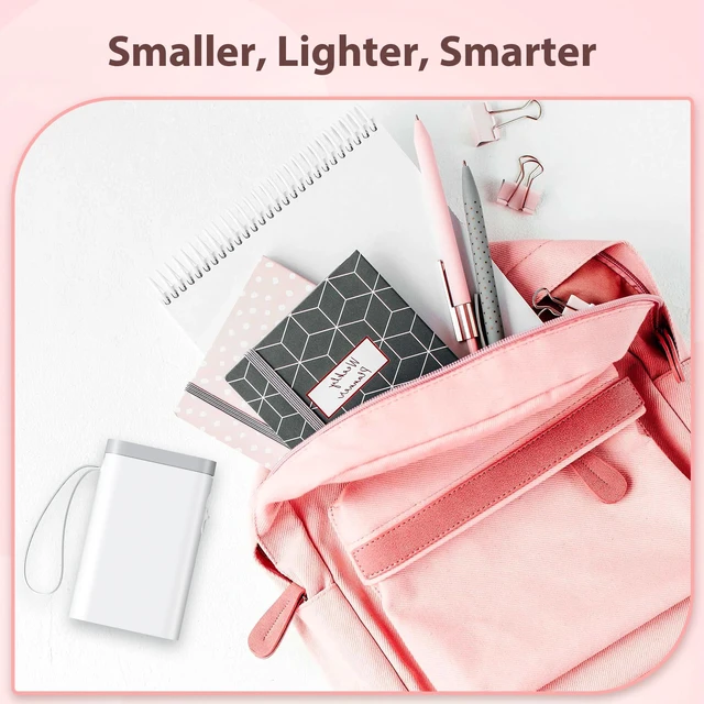 Alt view image 7 of 7 - P21 Label Maker Machine with Tape, Bluetooth Label Printer, White | Inkless Printing, Built-in Cutter, Rechargeable, Easy App Editing, Ideal for School, Office and Home