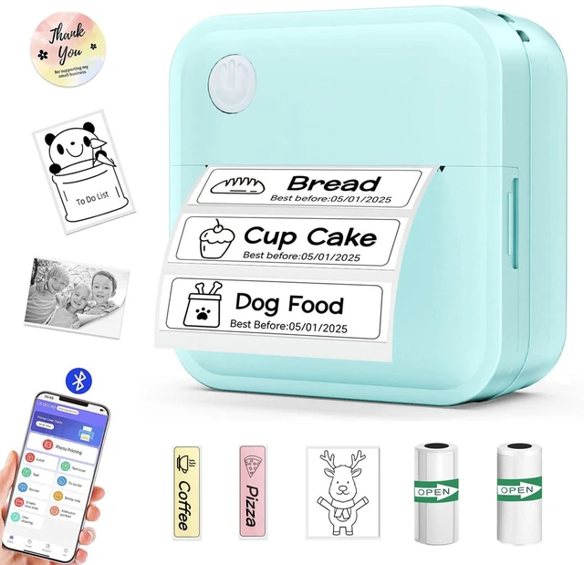 Main image of Label Maker Machine with Tape - Mini Sticker Printer Bluetooth Label Printer for Home Office Organization, Portable Thermal Sticker Maker Print Pod with Multiple Templates for Phone