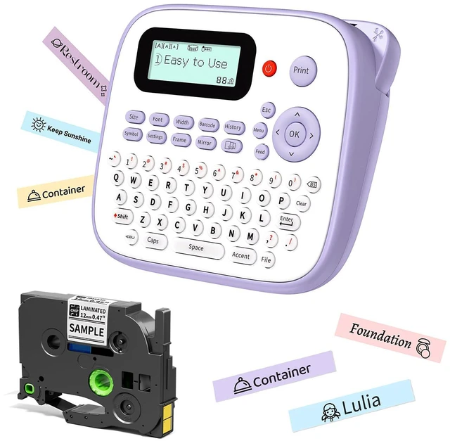 Main image of D210S Label Maker Machine with-Tape, Label Maker Waterproof-Labels 12mm, Portable Labeler Purple for Teachers Kids, Desktop Labeler with Multiple Symbols &Fonts for Home Office School Supplies
