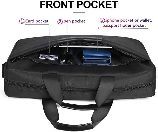 Alt view image 5 of 7 - Premium Black,17.3-18.4Inch Laptop Briefcase with Cross-Body Shoulder, DVD Player bag,Painting board bagLaptop case Fits Dell, HP, ASUS,MacBook Pro, 3-layer Design,Durable,LIGHTWEIGHT