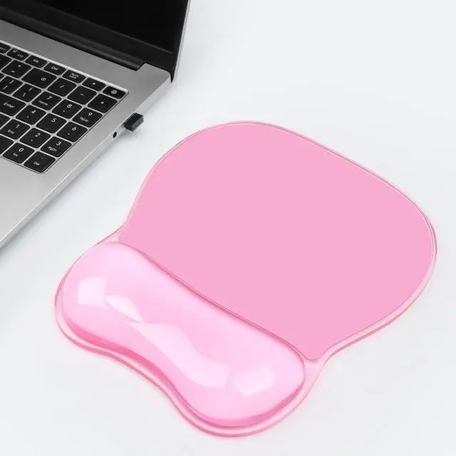 Main image of Gel Wrist Rest for Mouse,Ergonomic Mousepad with Clear Cushioned Palm Rest,Gel Mouse Pad with Wrist Support,Small Desk Mat,Office Desk Work Accessories for Women,Carpal Tunnel Relief (B-Pink)