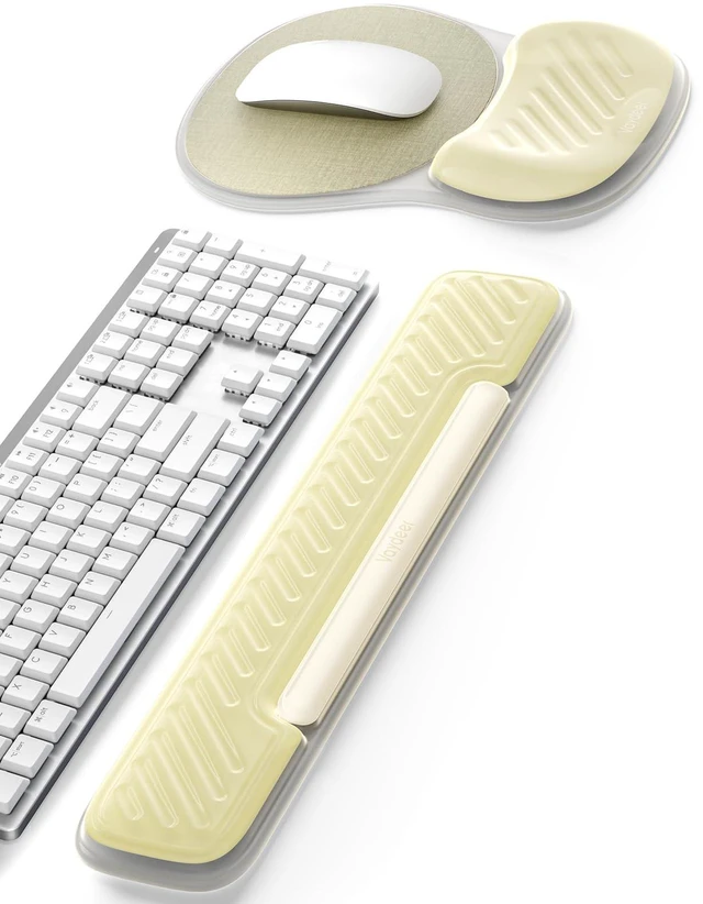 Main image of Vaydeer Gel Keyboard Wrist Rest and Mouse Pad with Wrist Rest Set, Ergonomic Wrist Support for Desk, Computer Wrist Pad for Home Office Gaming Remote Work Carpal Tunnel Pain Relief-Champagne