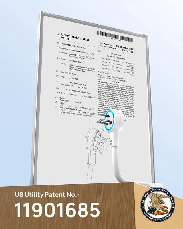 Alt view image 7 of 7 - Surge Protector Power Strip with 360° Rotating Plug, 7 Widely-Spaced Outlets, 2 USB-A and 2 USB-C, ETL Listed, Flat Plug 5ft Extension Cord, Wall Mountable, 1700J, for Home Office Garage, White