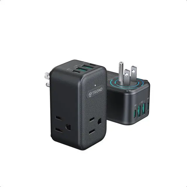Main image of 2 Pack Outlet Extender with USB, 3 Way Plug Adapter with 360 Rotating Plug, Outlet Splitter with 2 PD 20W USB C Charger, Small Charging Station for Home Dorm Room Travel Cruise Essentials